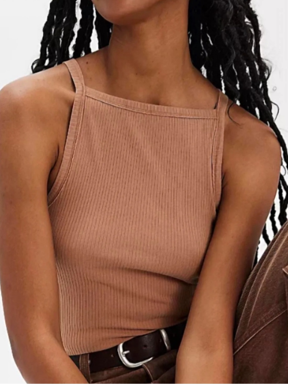 NWOT Free People MIA Ribbed Square-Neck Tank
